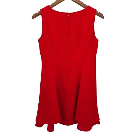 Petite Sophisticate Red Sheath Dress Knee Length Sleeveless Lined Sz M Layered - Picture 2 of 7